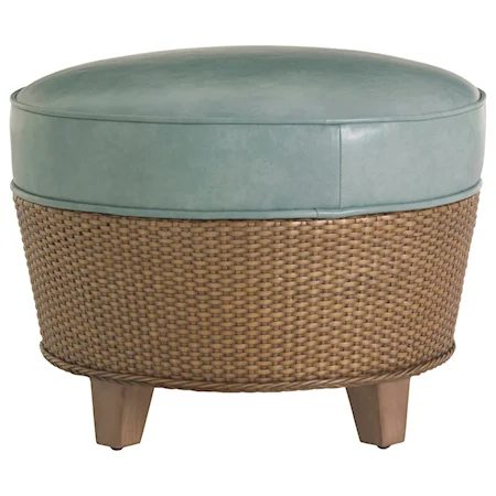 Lago Mar Round Rattan Ottoman